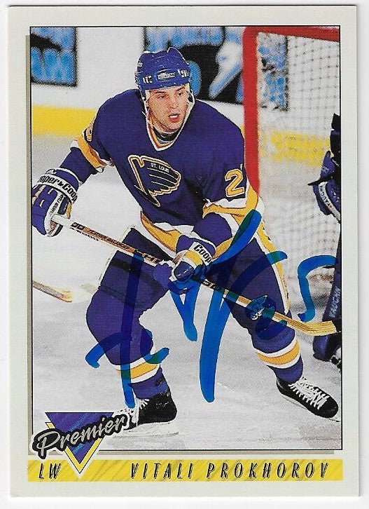 Vitali Prokhorov Signed 1993-94 O-Pee-Chee Premier Hockey Card - St Louis Blues