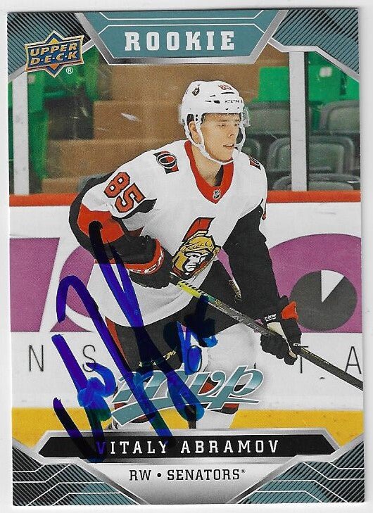 Vitaly Abramov Signed 2019-20 Upper Deck MVP Hockey Card - Ottawa Senators