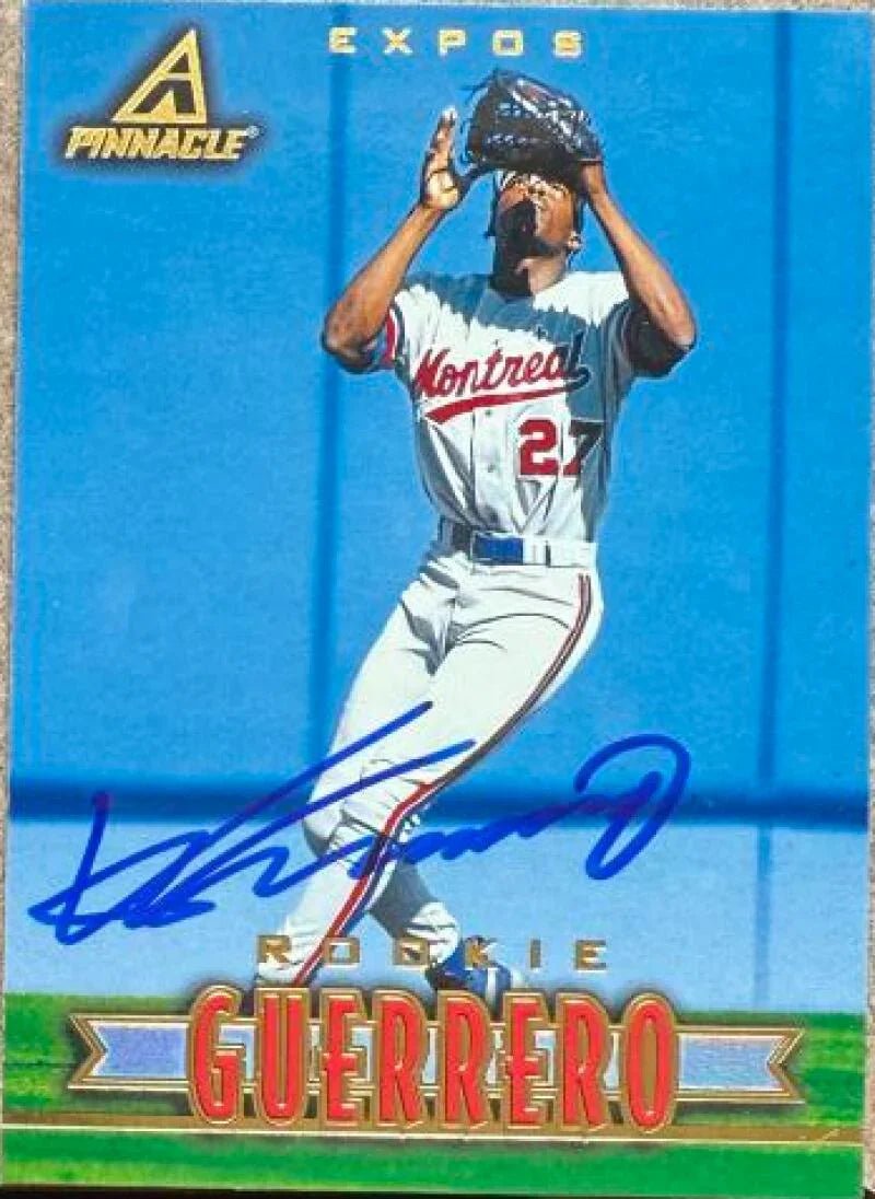 Vladimir Guerrero Signed 1997 New Pinnacle Baseball Card - Montreal Expos #169 ROO