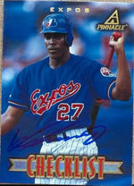Vladimir Guerrero Signed 1997 New Pinnacle Baseball Card - Montreal Expos #198 CL Checklist: 1-100