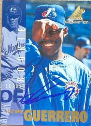 Vladimir Guerrero Signed 1997 Pinnacle Inside Baseball Card - Montreal Expos #129 ROO