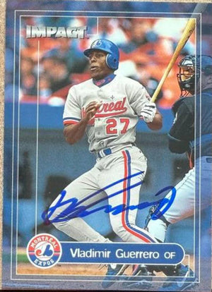Vladimir Guerrero Signed 2000 Fleer Impact Baseball Card - Montreal Expos #163