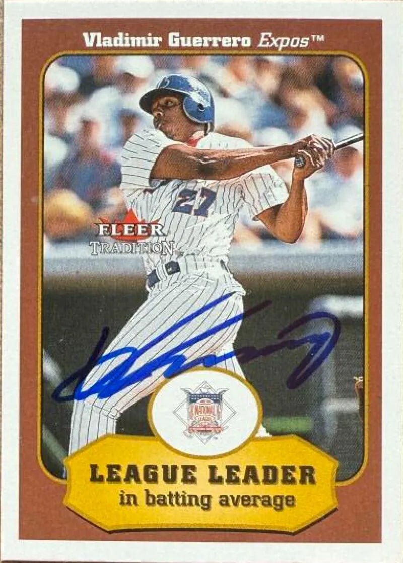 Vladimir Guerrero Signed 2001 Fleer Tradition Baseball Card - Montreal Expos #383 LL