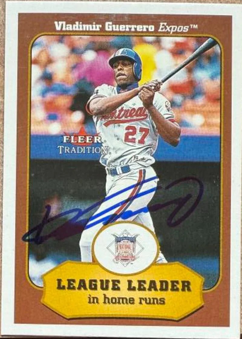 Vladimir Guerrero Signed 2001 Fleer Tradition Baseball Card - Montreal Expos #395 LL