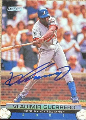 Vladimir Guerrero Signed 2001 Stadium Club Baseball Card - Montreal Expos #140
