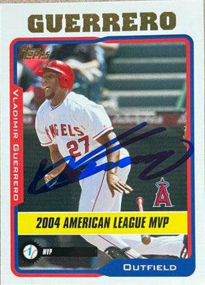 Vladimir Guerrero Signed 2005 Topps AL MVP Baseball Card - Anaheim Angels - PastPros