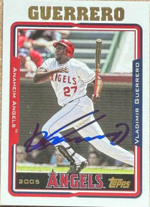Vladimir Guerrero Signed 2005 Topps Baseball Card - Anaheim Angels #150
