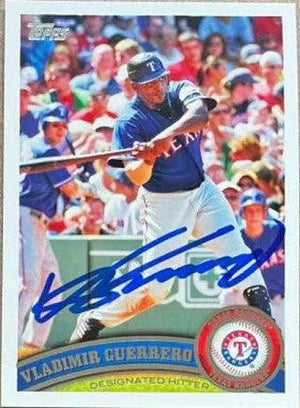 Vladimir Guerrero Signed 2011 Topps Baseball Card - Texas Rangers