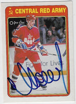 Vladimir Malakov Signed 1990-91 O-Pee-Chee Russians Insert Hockey Card - Central Red Army