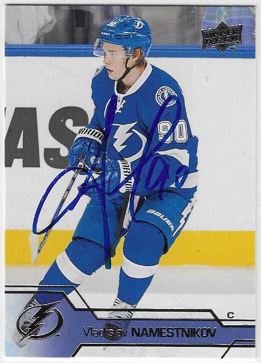 Vladislav Namestnikov Signed 2016 - 17 Upper Deck Hockey Card - Tampa Bay Lightning - PastPros