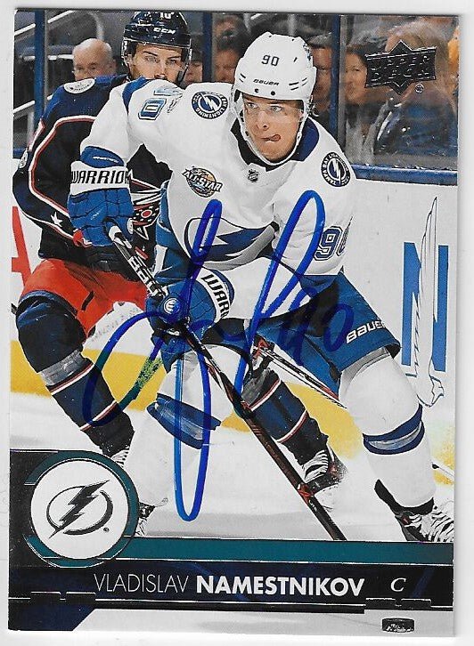 Vladislav Namestnikov Signed 2017 - 18 Upper Deck Hockey Card - Tampa Bay Lightning - PastPros