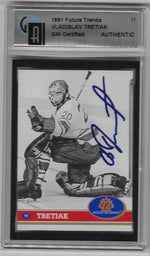 Vladislav Tretiak Signed 1991-92 Future Trends '72 Series Hockey Card - Soviet Union/CCCP