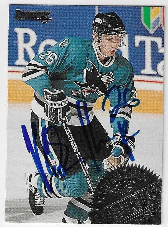 Vlastimir Kroupa Signed 1994-95 Donruss Hockey Card - San Jose Sharks