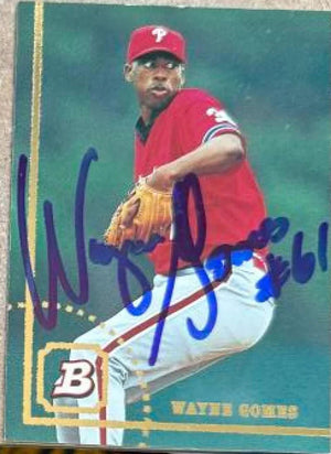 Wayne Gomes Signed 1994 Bowman Baseball Card - Philadelphia Phillies