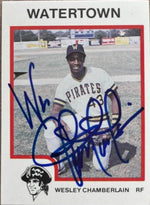 Wes Chamberlain Signed 1987 ProCards Baseball Card - Watertown Pirates