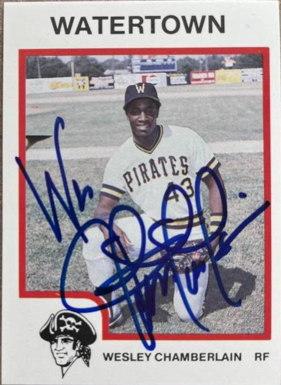Wes Chamberlain Signed 1987 ProCards Baseball Card - Watertown Pirates