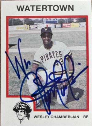 Wes Chamberlain Signed 1987 ProCards Baseball Card - Watertown Pirates