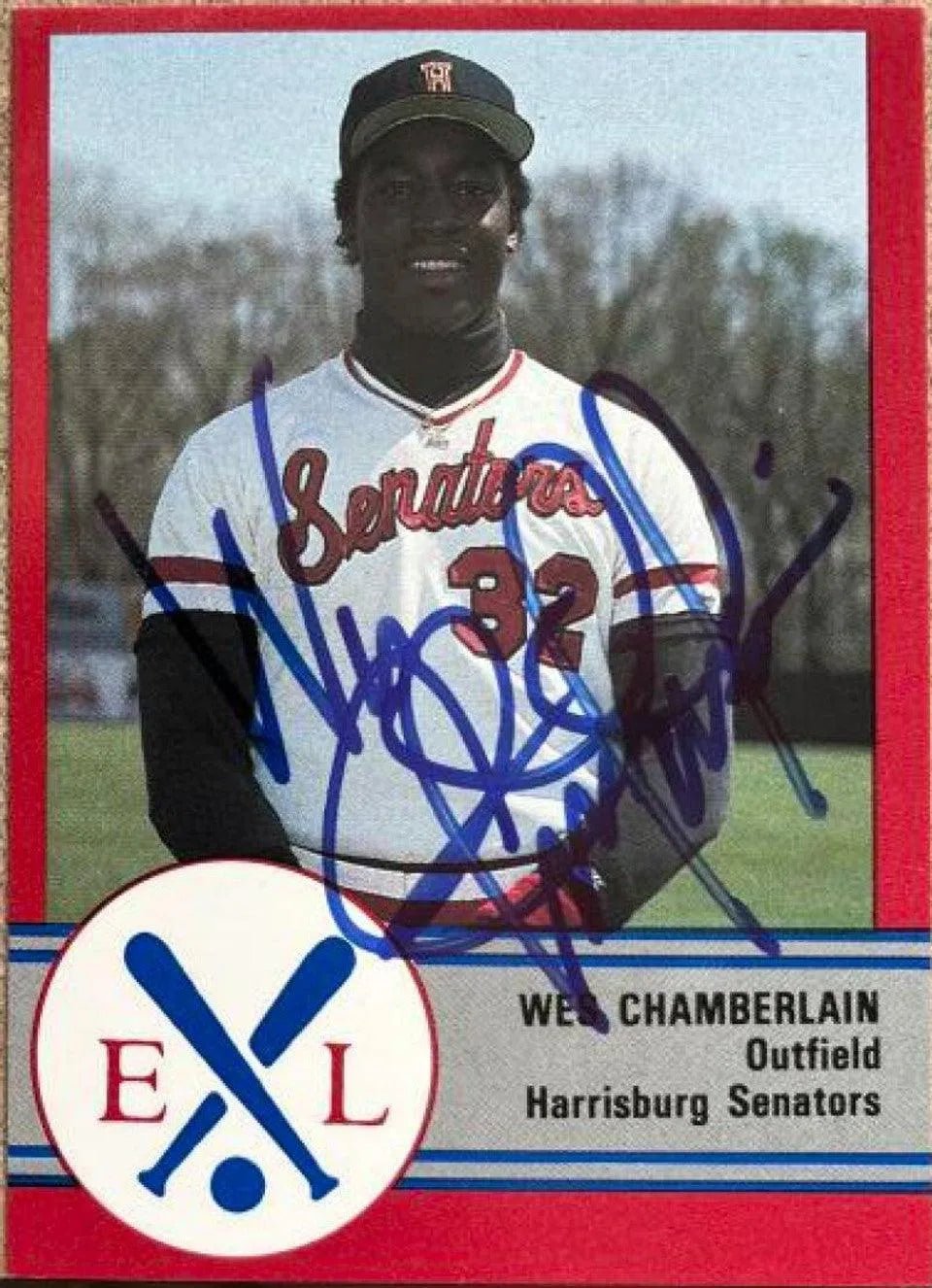 Wes Chamberlain Signed 1989 ProCards Eastern League All-Stars Baseball Card - Harrisburg Senators