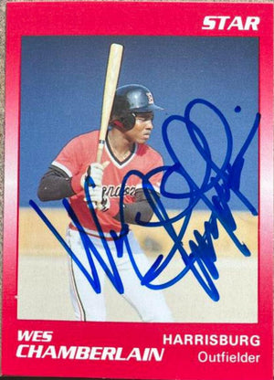 Wes Chamberlain Signed 1989 Star Baseball Card - Harrisburg Senators - PastPros