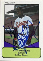Wes Chamberlain Signed 1990 ProCards AAA Baseball Card - Buffalo Bisons