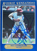 Wes Chamberlain Signed 1992 Fleer Rookie Sensations Baseball Card - Philadelphia Phillies
