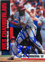 Wes Chamberlain Signed 1992 Jimmy Dean Baseball Card - Philadelphia Phillies