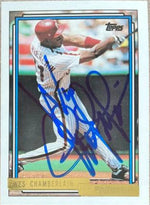 Wes Chamberlain Signed 1992 Topps Gold Baseball Card - Philadelphia Phillies