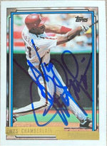 Wes Chamberlain Signed 1992 Topps Gold Baseball Card - Philadelphia Phillies - PastPros