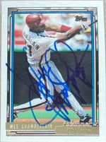 Wes Chamberlain Signed 1992 Topps Gold Winner Baseball Card - Philadelphia Phillies