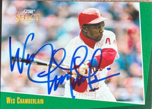 Wes Chamberlain Signed 1993 Score Select Baseball Card - Philadelphia Phillies - PastPros