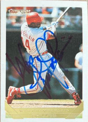 Wes Chamberlain Signed 1993 Topps Gold Baseball Card - Philadelphia Phillies - PastPros