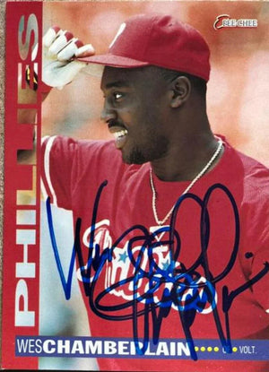 Wes Chamberlain Signed 1994 O-Pee-Chee Baseball Card - Philadelphia Phillies