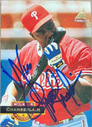 Wes Chamberlain Signed 1994 Pinnacle Baseball Card - Philadelphia Phillies