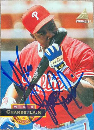 Wes Chamberlain Signed 1994 Pinnacle Baseball Card - Philadelphia Phillies - PastPros