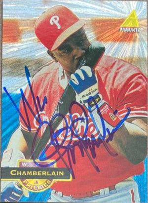 Wes Chamberlain Signed 1994 Pinnacle Museum Collection Baseball Card - Philadelphia Phillies - PastPros