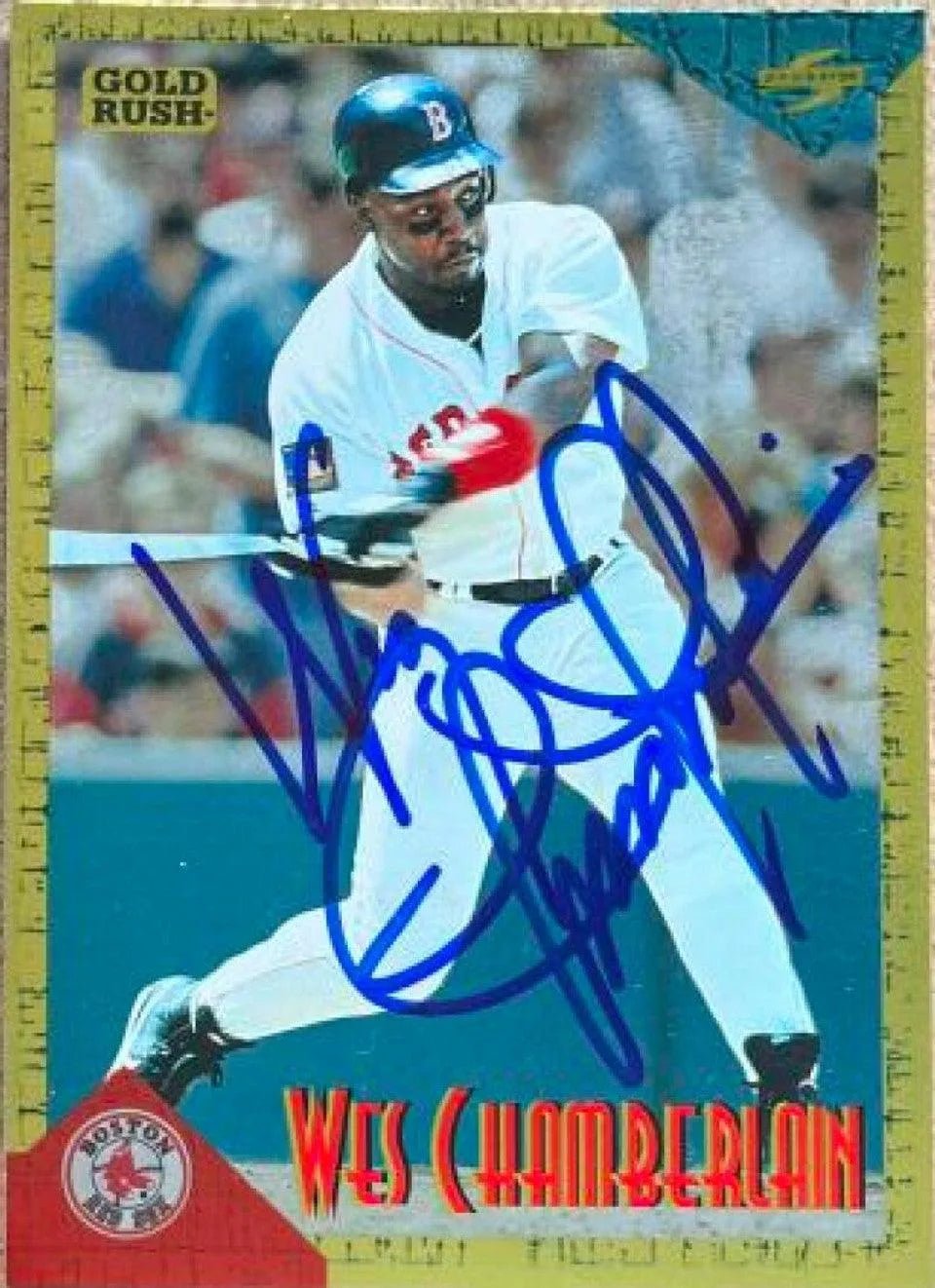 Wes Chamberlain Signed 1994 Score Rookie & Traded Gold Rush Baseball Card - Boston Red Sox