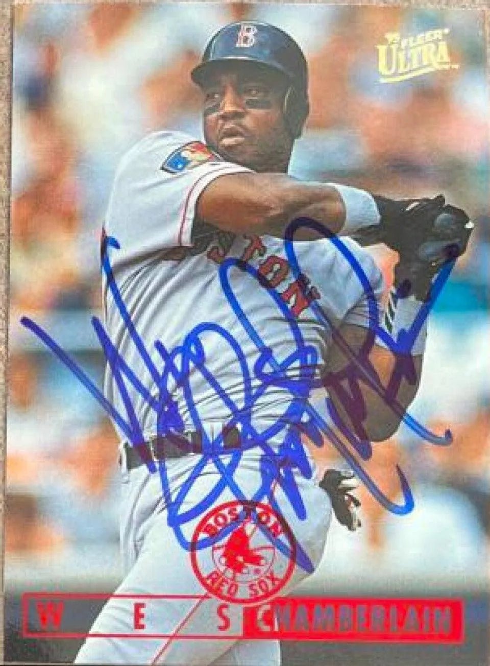 Wes Chamberlain Signed 1995 Fleer Ultra Baseball Card - Boston Red Sox
