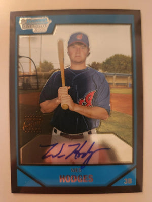 Wes Hodges Signed 2007 Bowman Chrome Prospects Baseball Card - Cleveland Indians #BC241 AU