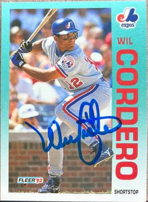 Wil Cordero Signed 1992 Fleer Update Baseball Card - Montreal Expos