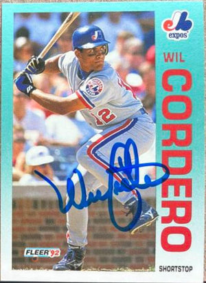Wil Cordero Signed 1992 Fleer Update Baseball Card - Montreal Expos - PastPros