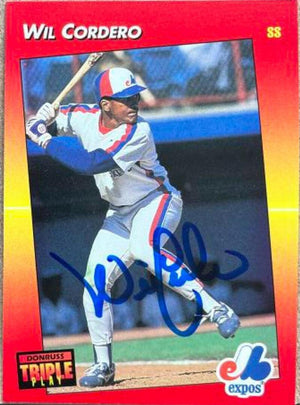Wil Cordero Signed 1992 Triple Play Baseball Card - Montreal Expos - PastPros