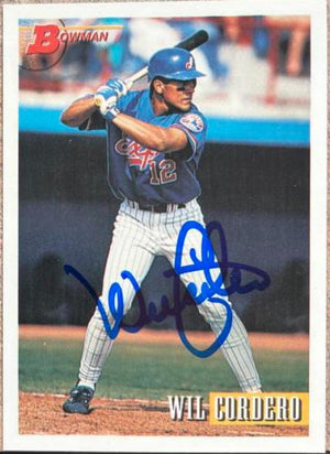Wil Cordero Signed 1993 Bowman Baseball Card - Montreal Expos - PastPros