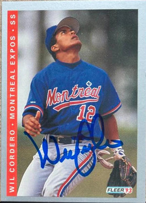Wil Cordero Signed 1993 Fleer Baseball Card - Montreal Expos