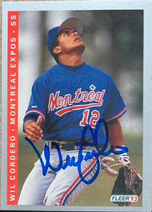 Wil Cordero Signed 1993 Fleer Baseball Card - Montreal Expos - PastPros