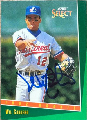 Wil Cordero Signed 1993 Score Select Baseball Card - Montreal Expos