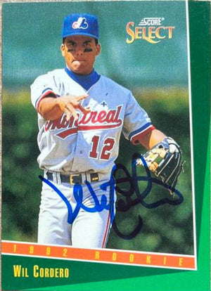 Wil Cordero Signed 1993 Score Select Baseball Card - Montreal Expos - PastPros