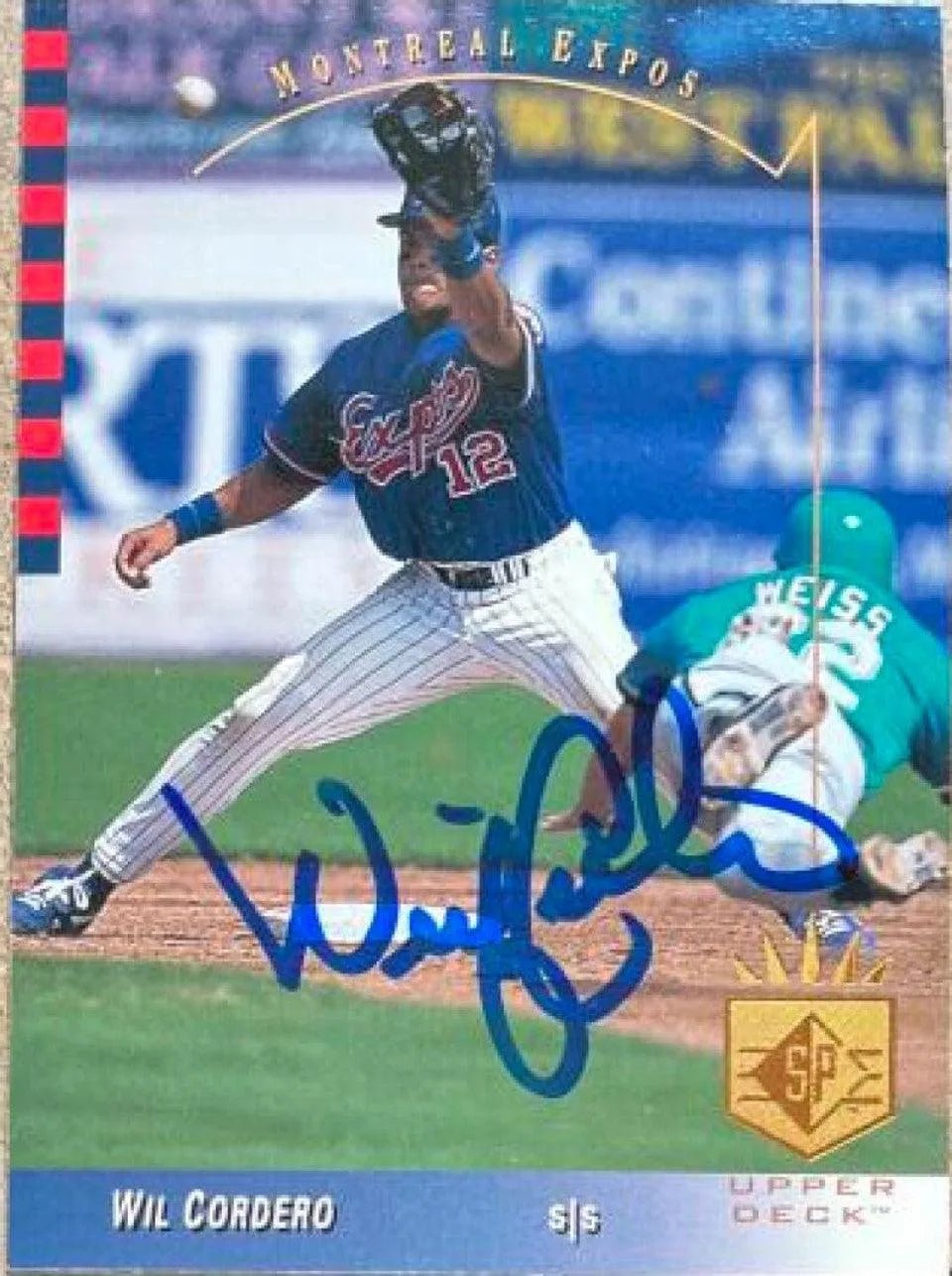 Wil Cordero Signed 1993 SP Baseball Card - Montreal Expos