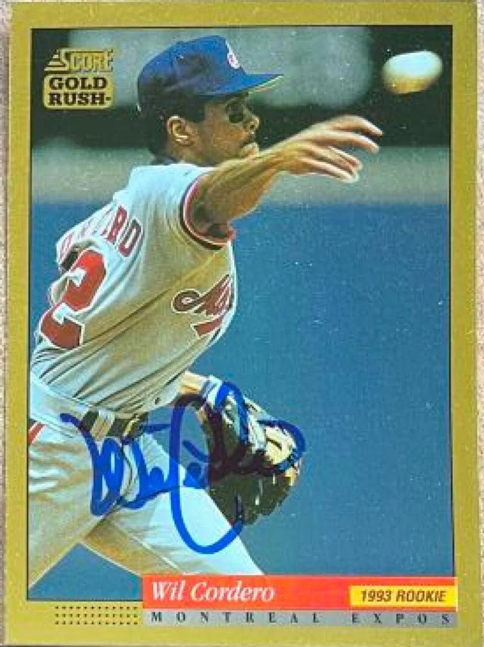 Wil Cordero Signed 1994 Score Gold Rush Baseball Card - Montreal Expos