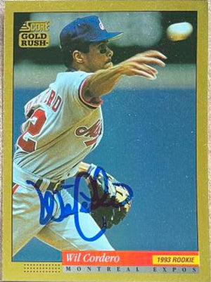 Wil Cordero Signed 1994 Score Gold Rush Baseball Card - Montreal Expos - PastPros