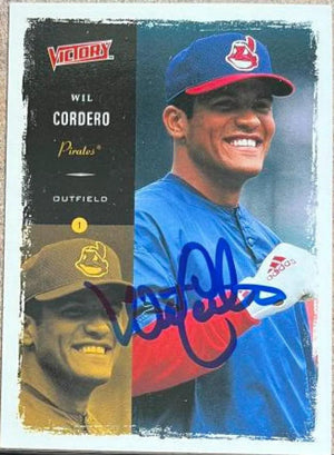 Wil Cordero Signed 2000 Upper Deck Victory Baseball Card - Cleveland Indians